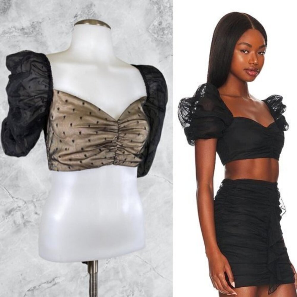 Majorelle Sophia Crop Top in Black Nude